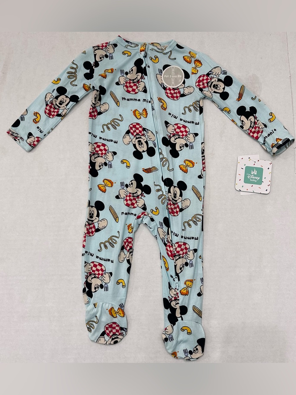 Kids Mickey Mouse Cozy Light Blue
Footed 1-Piece 2-Way Zip Sleep N Play 6/9 Mths